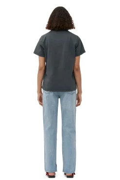 Hot GANNI Relaxed Cat T-Shirt Volcanic Ash