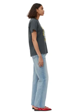 Hot GANNI Relaxed Cat T-Shirt Volcanic Ash