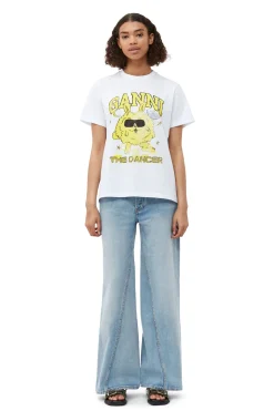 Best Sale GANNI Relaxed Dance Bunny T-Shirt Bright White
