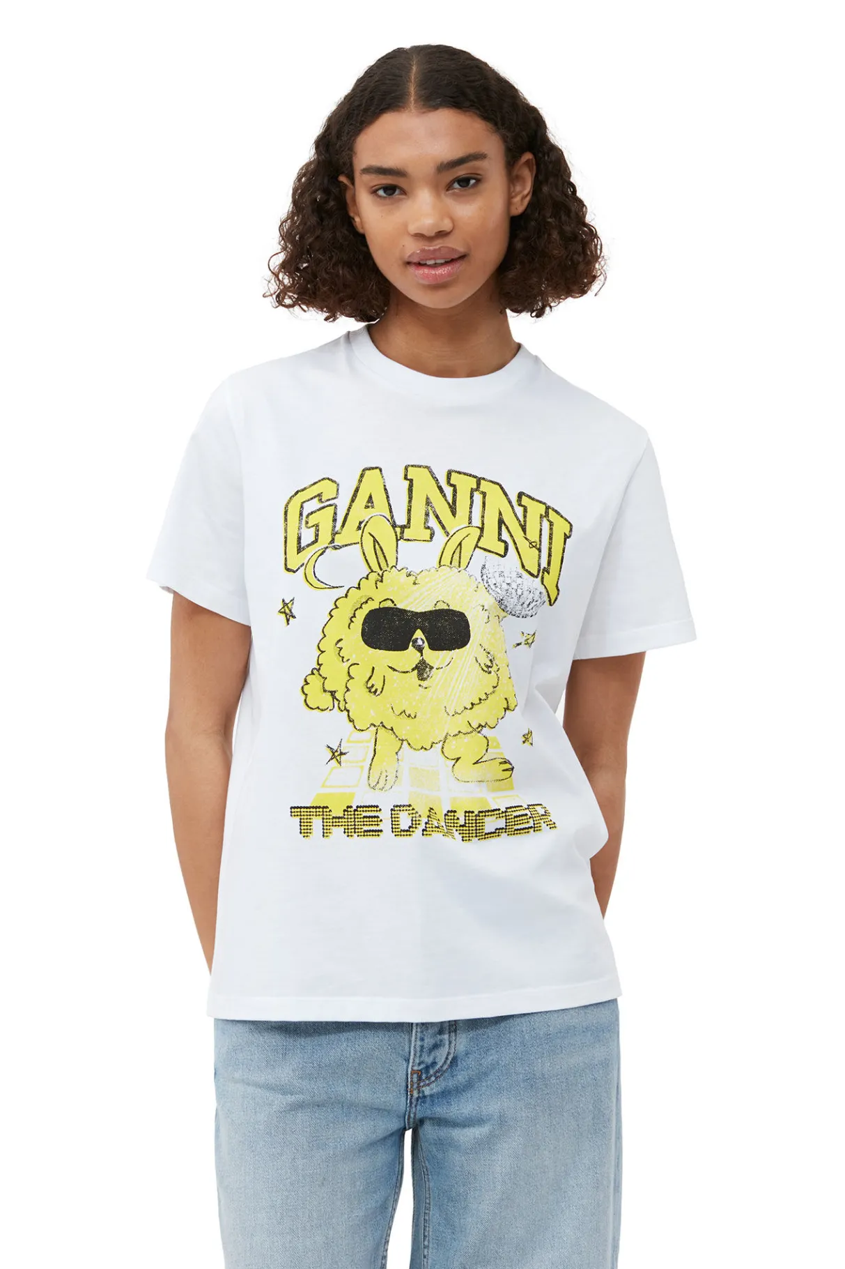 Best Sale GANNI Relaxed Dance Bunny T-Shirt Bright White