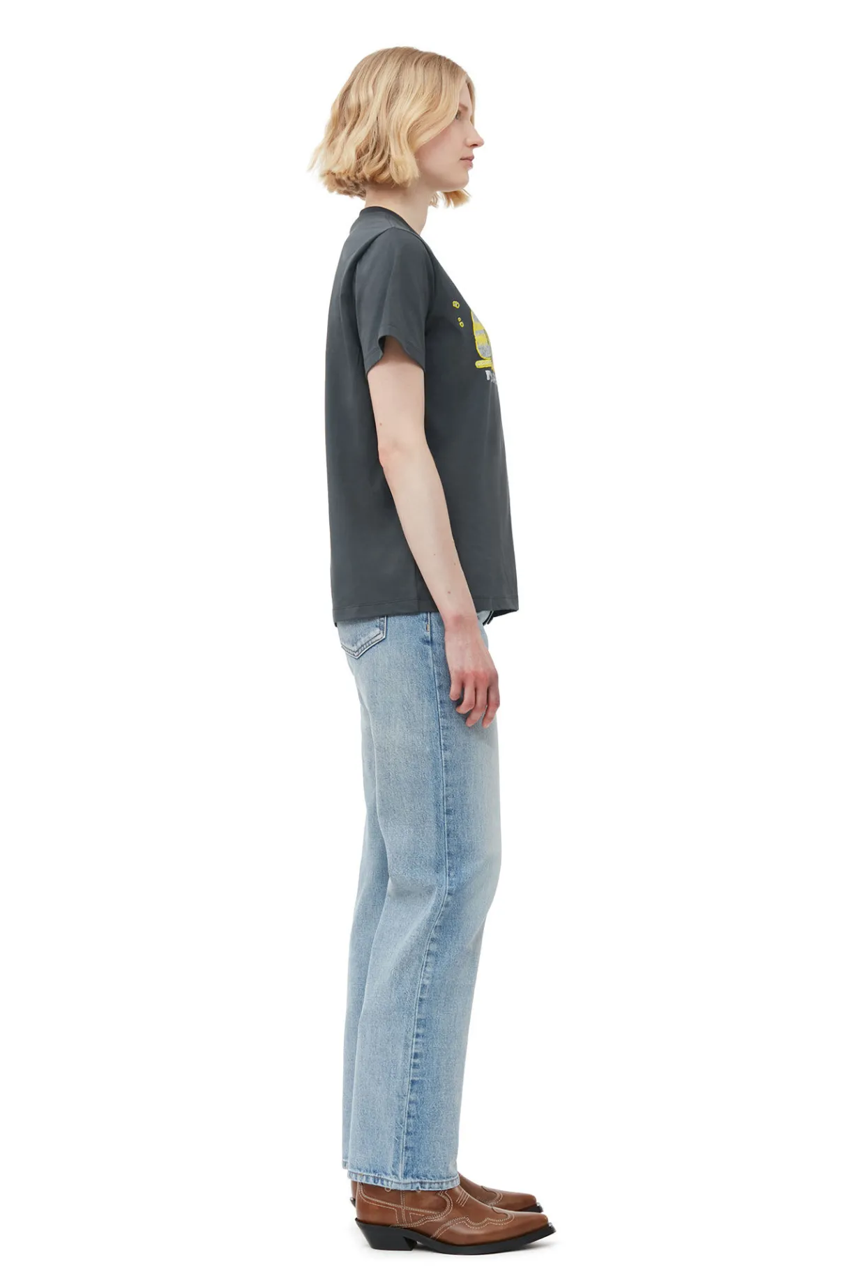 Discount GANNI Relaxed Dance T-Shirt Volcanic Ash