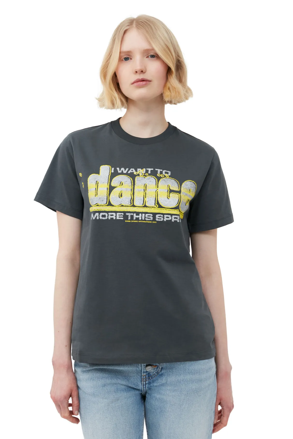 Discount GANNI Relaxed Dance T-Shirt Volcanic Ash