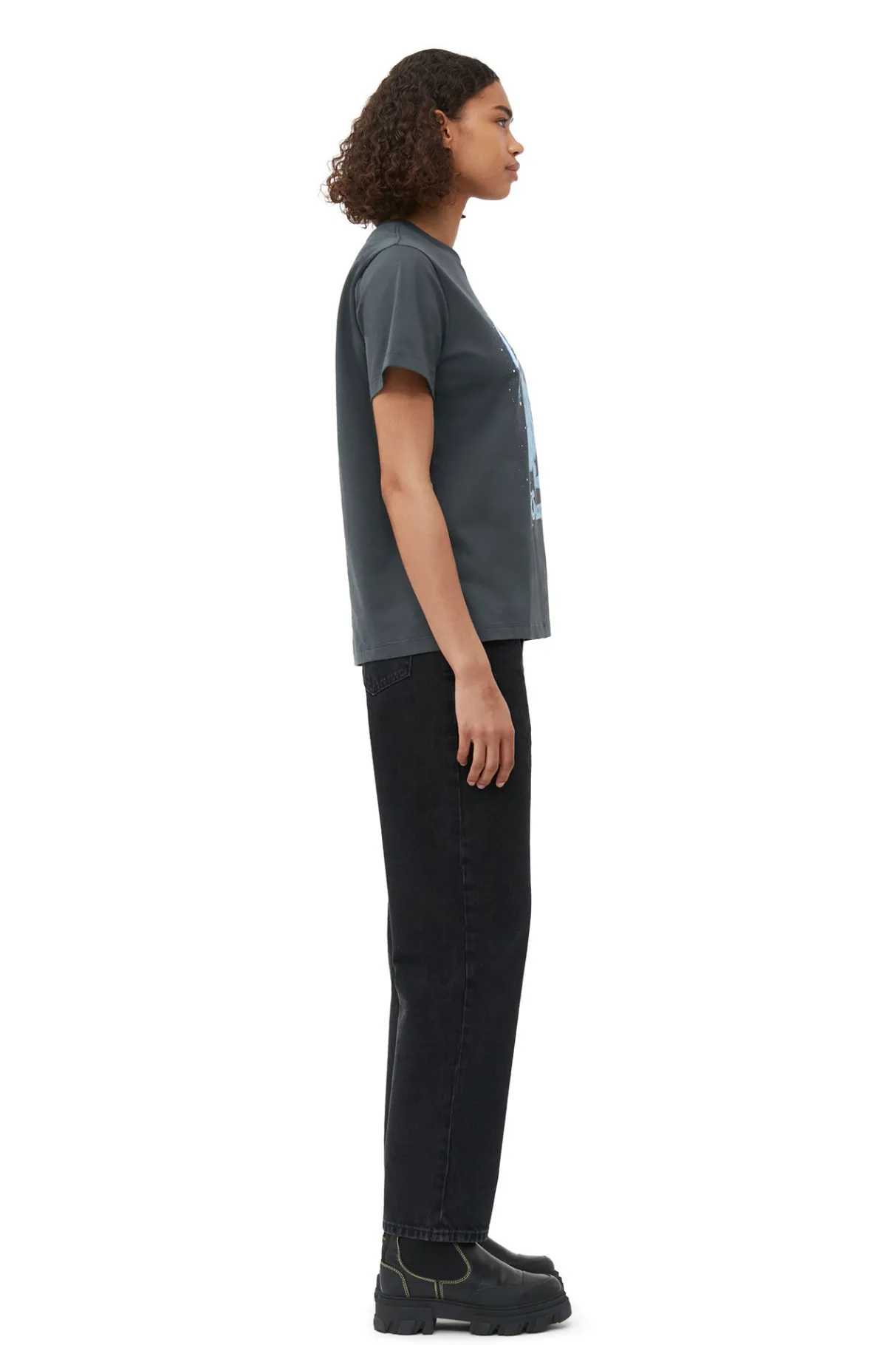 Cheap GANNI Relaxed Dream Bunny T-Shirt Volcanic Ash