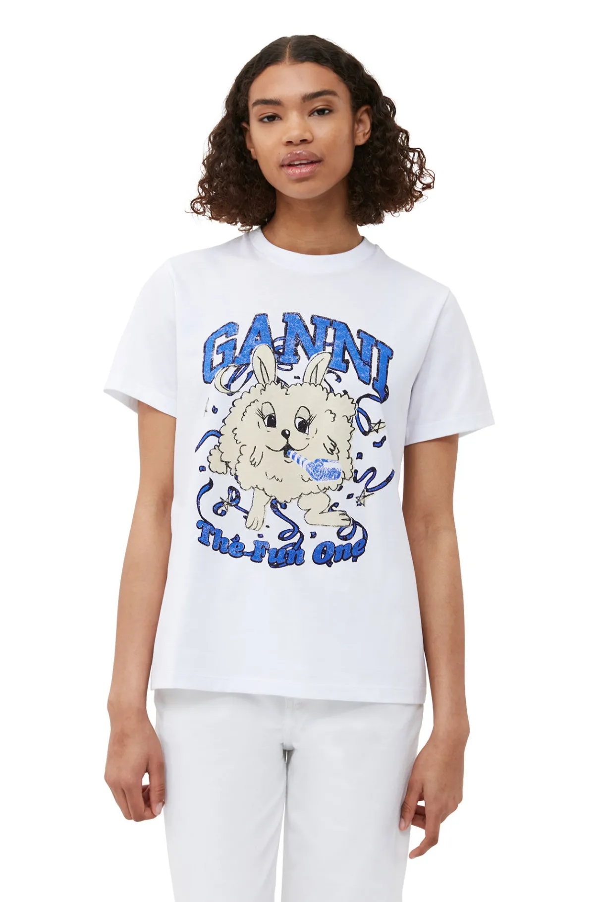 Sale GANNI Relaxed Fun Bunny T-Shirt Bright White