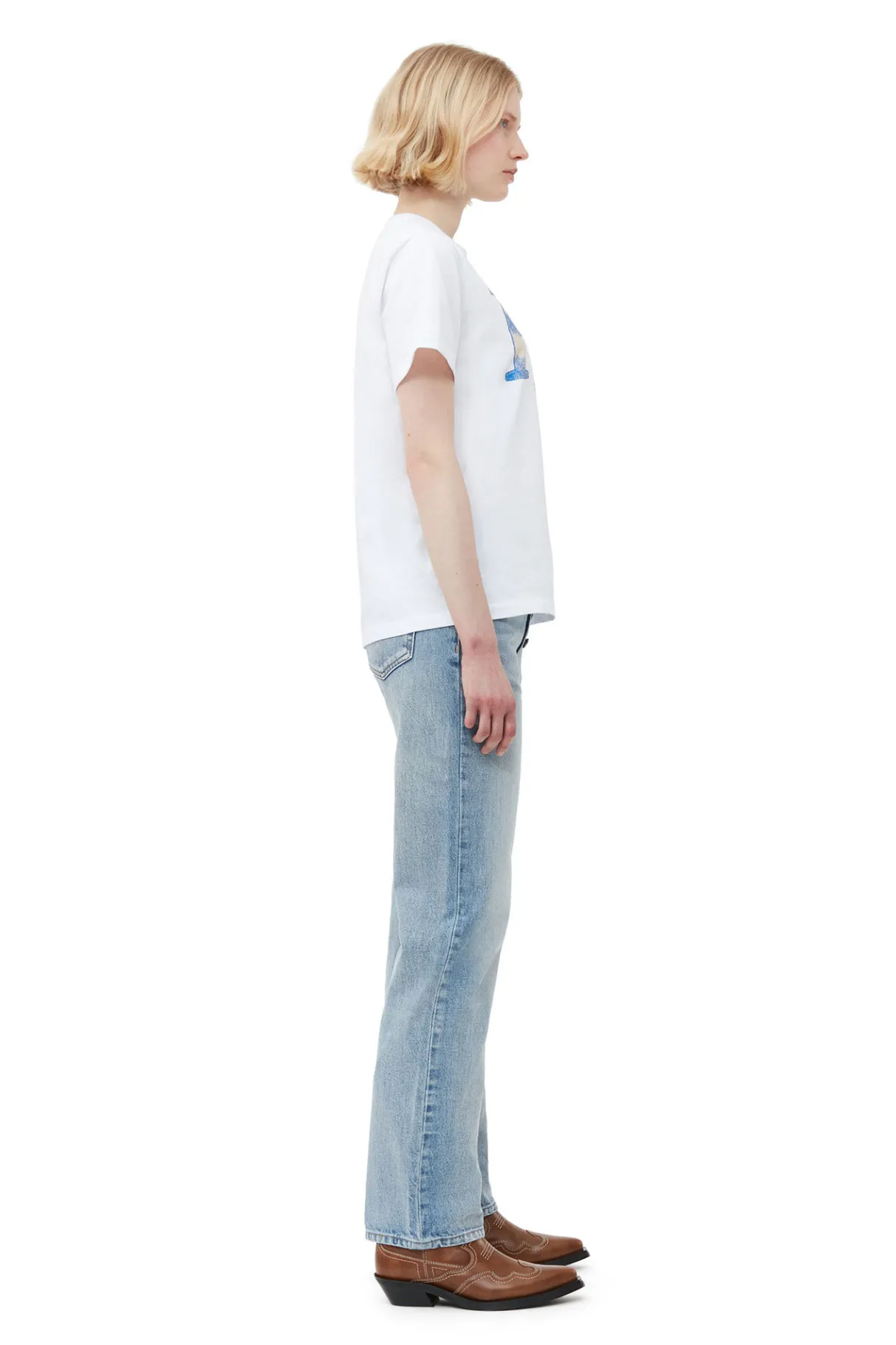 Outlet GANNI Relaxed Fun T-Shirt Bright White