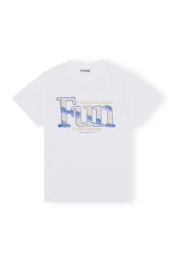 Outlet GANNI Relaxed Fun T-Shirt Bright White