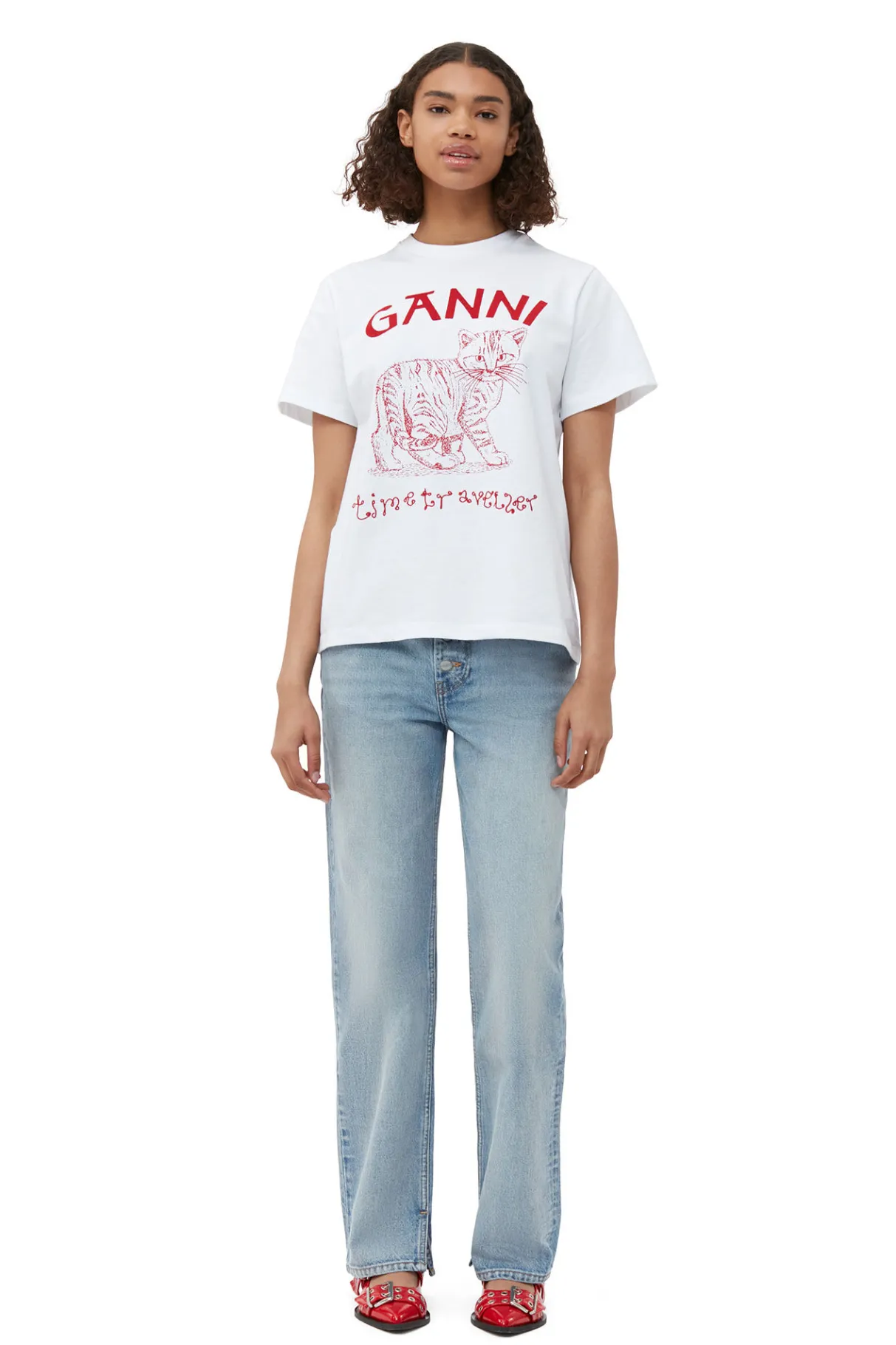 New GANNI Relaxed Future T-Shirt Bright White