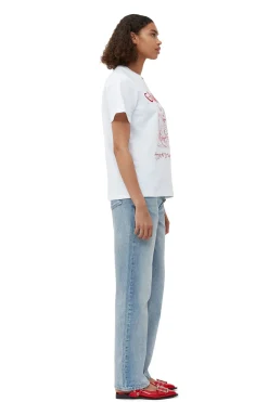 New GANNI Relaxed Future T-Shirt Bright White