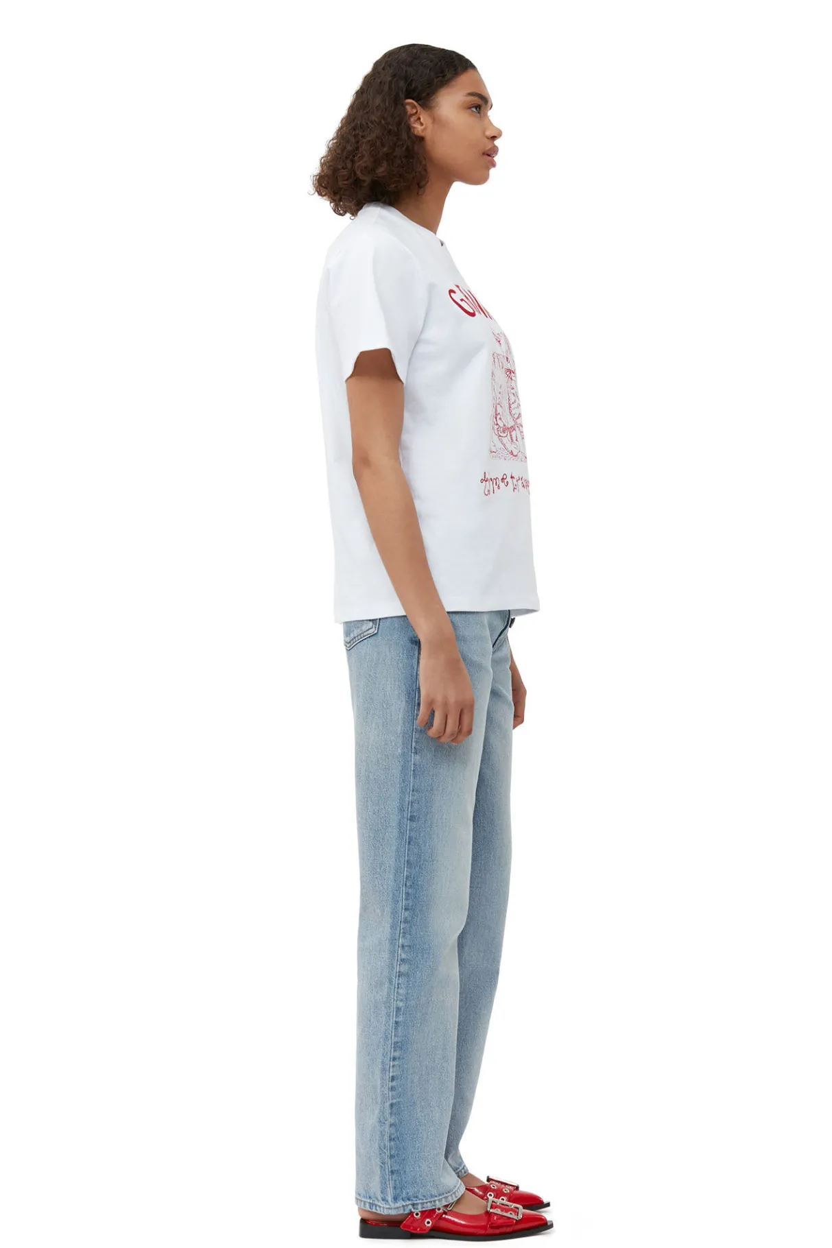 New GANNI Relaxed Future T-Shirt Bright White