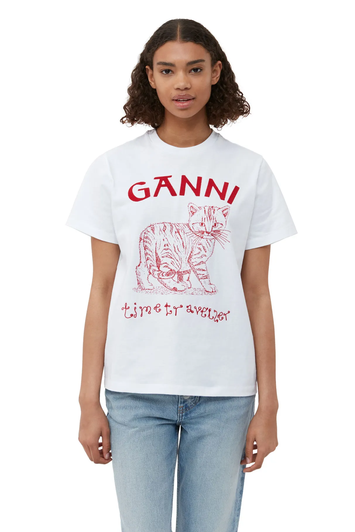 New GANNI Relaxed Future T-Shirt Bright White