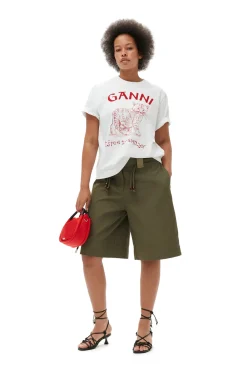 New GANNI Relaxed Future T-Shirt Bright White