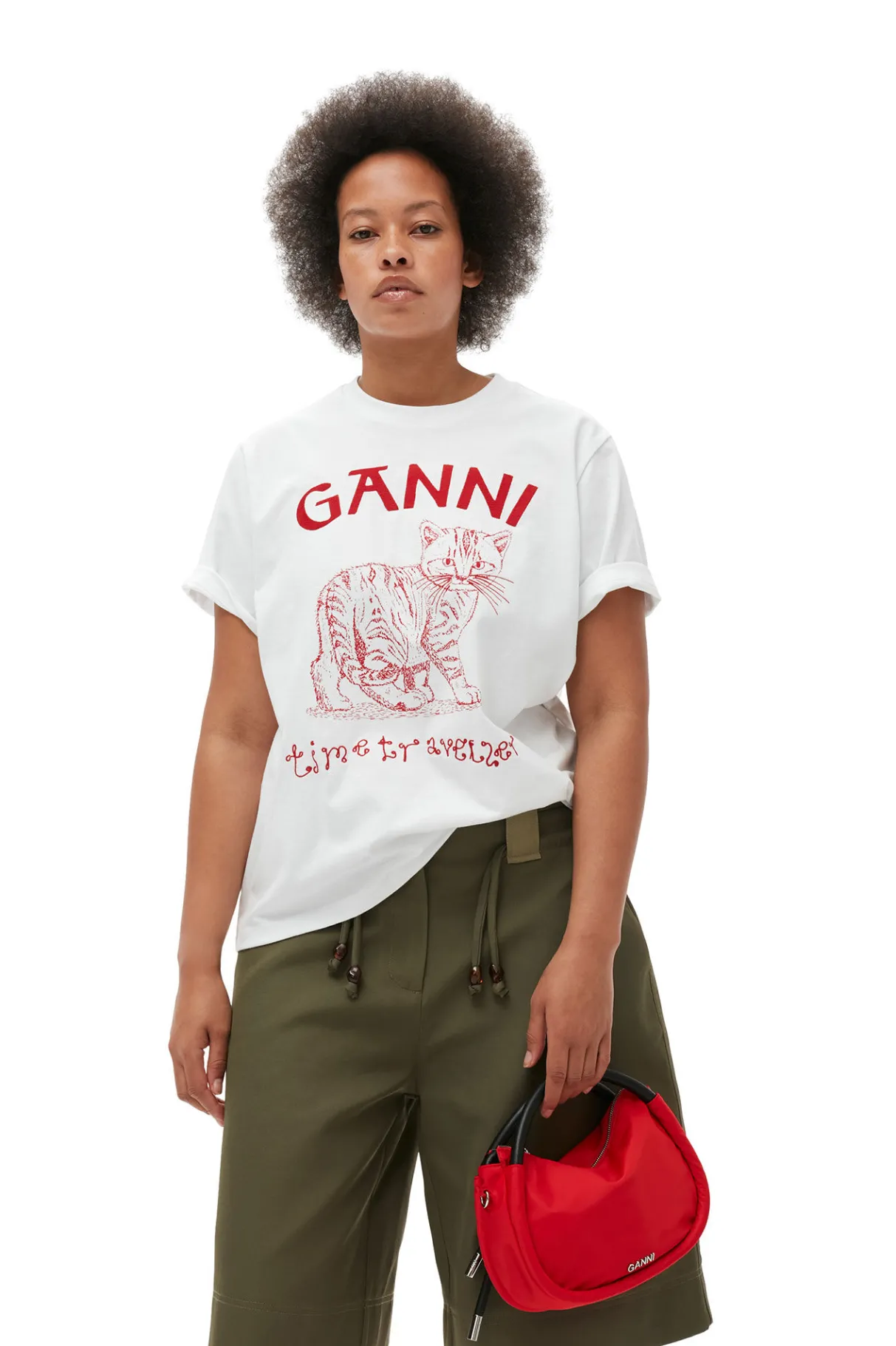 New GANNI Relaxed Future T-Shirt Bright White