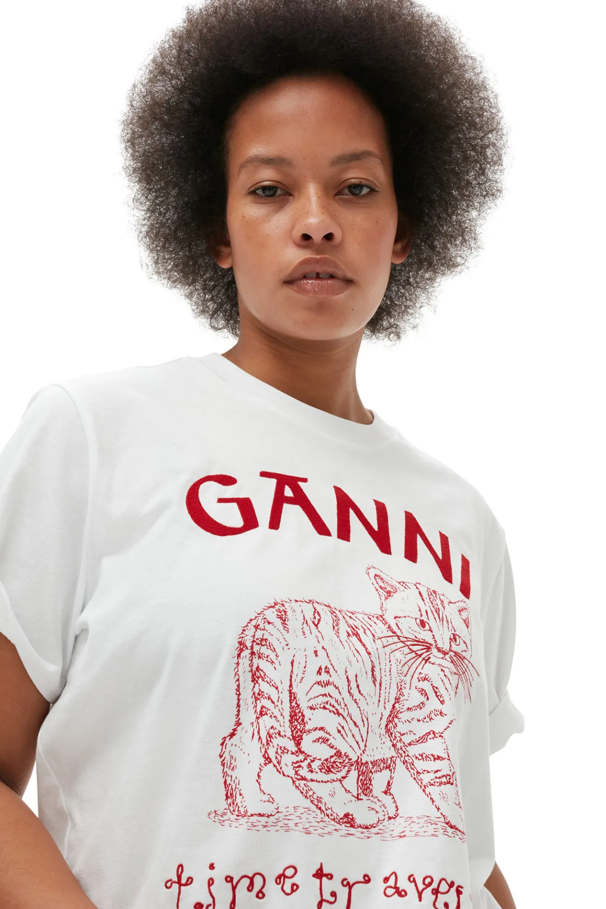 New GANNI Relaxed Future T-Shirt Bright White