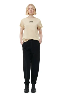 Clearance GANNI Relaxed T-Shirt Pale Khaki