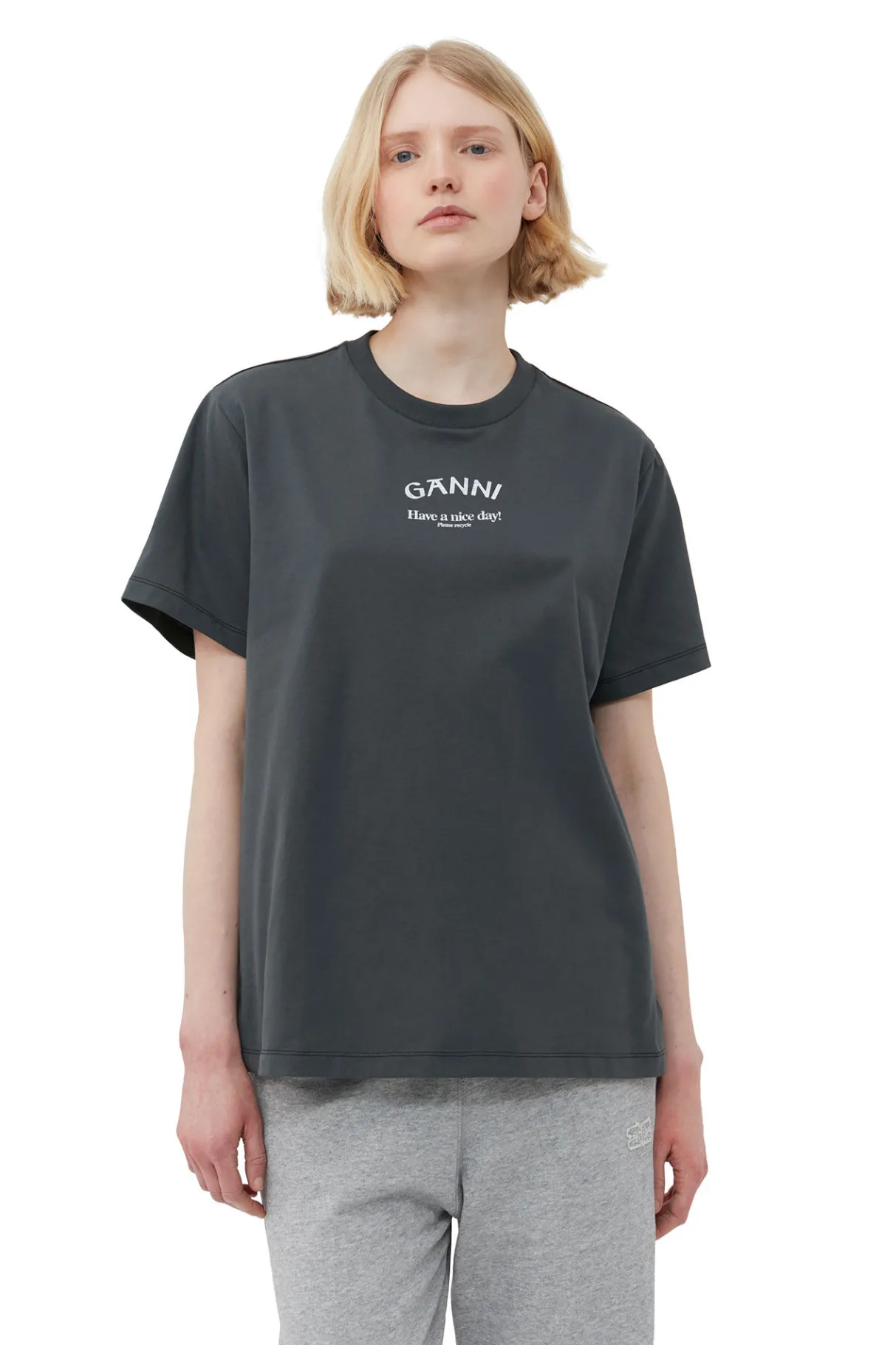Best Sale GANNI Relaxed T-Shirt Volcanic Ash
