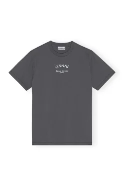 Best Sale GANNI Relaxed T-Shirt Volcanic Ash