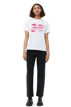 Shop GANNI Relaxed Joy T-Shirt Bright White