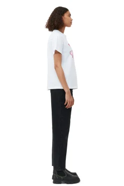 Shop GANNI Relaxed Joy T-Shirt Bright White
