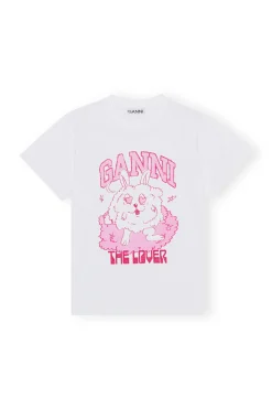 Shop GANNI Relaxed Love Bunny T-Shirt Bright White