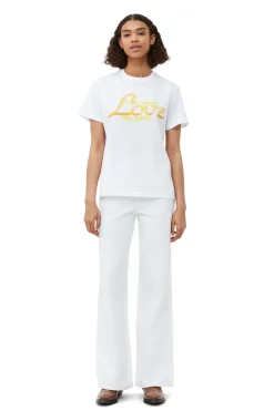 Best Sale GANNI Relaxed Love T-Shirt Bright White