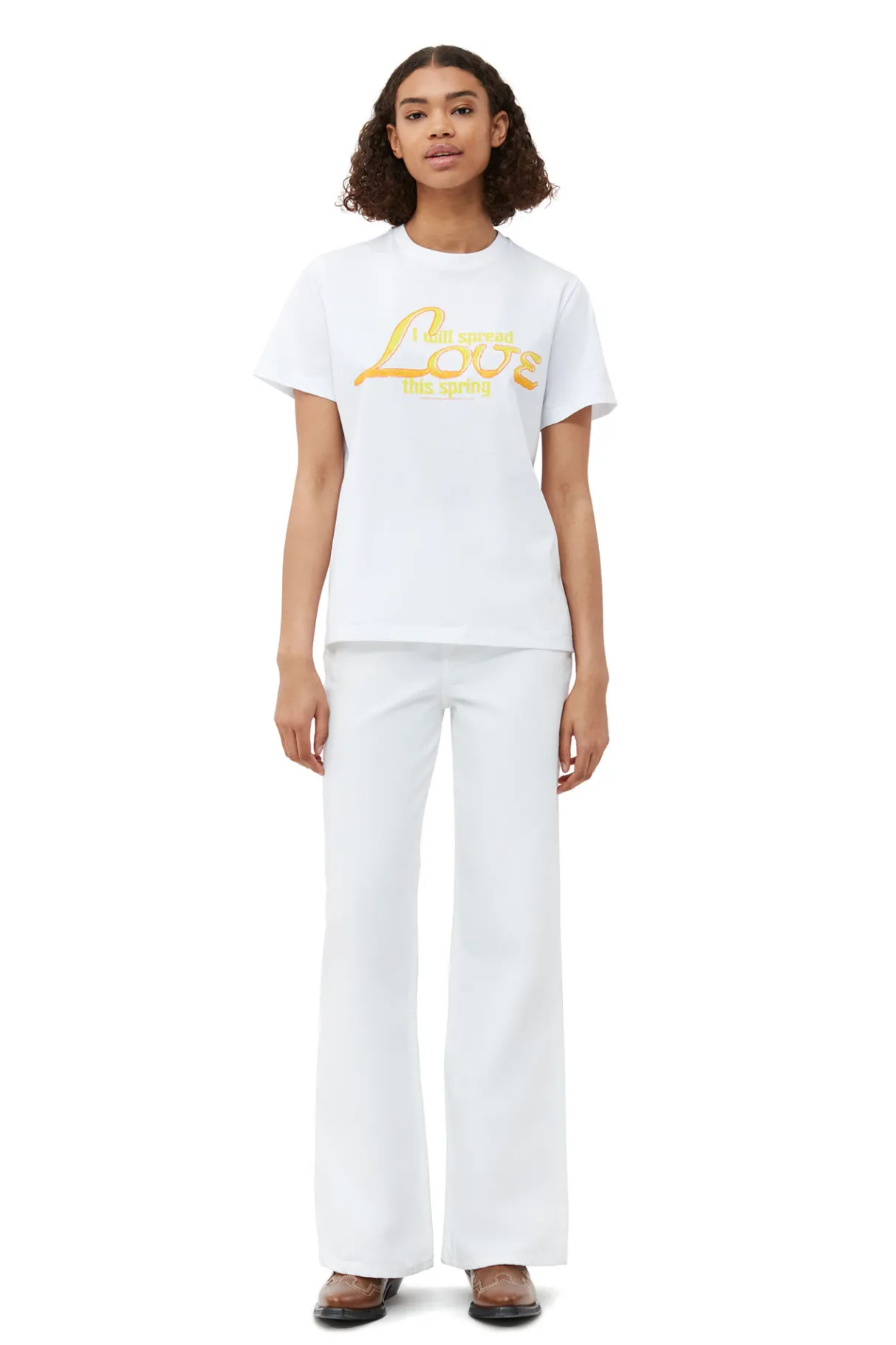 Best Sale GANNI Relaxed Love T-Shirt Bright White