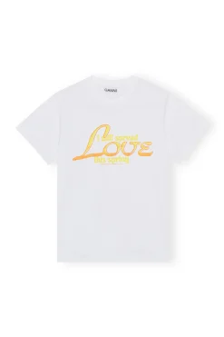 Best Sale GANNI Relaxed Love T-Shirt Bright White