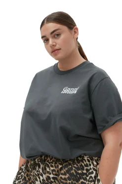Cheap GANNI Relaxed Loveclub T-Shirt Volcanic Ash