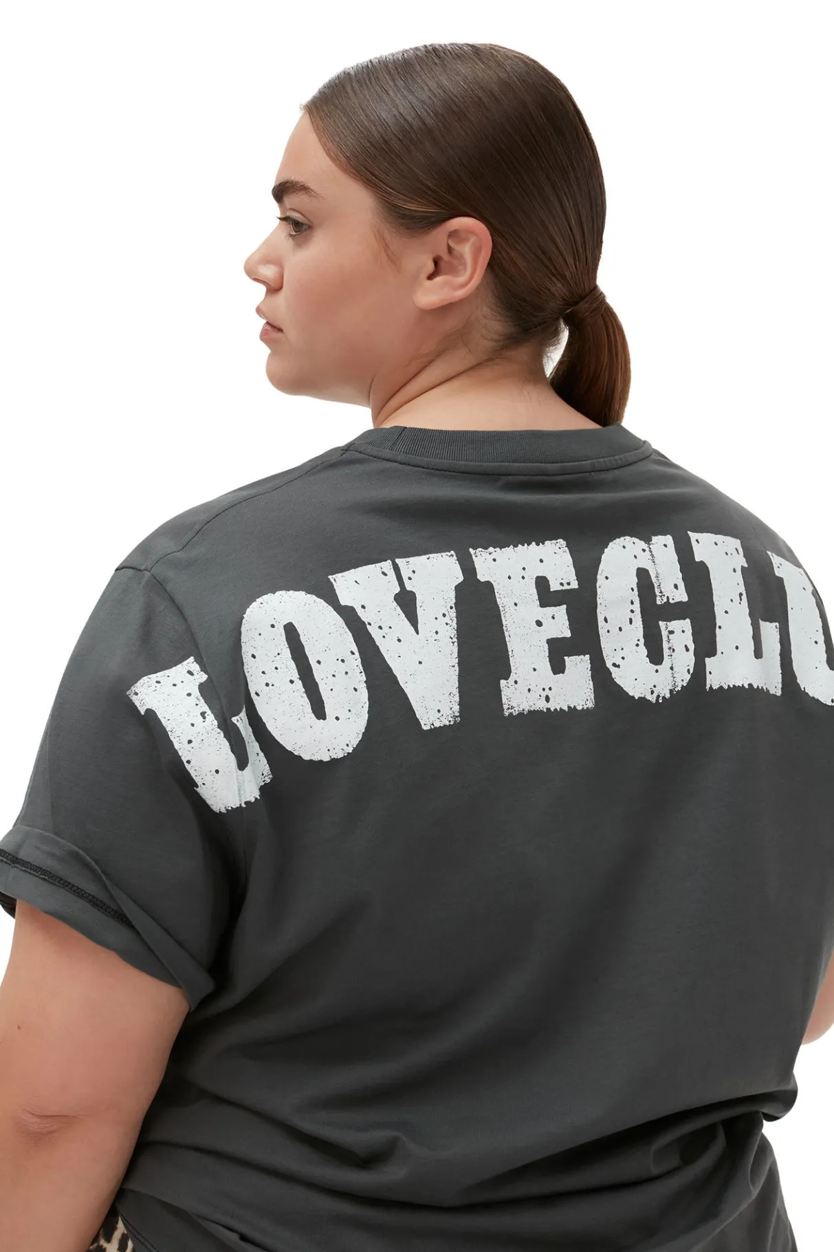 Cheap GANNI Relaxed Loveclub T-Shirt Volcanic Ash