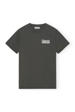 Cheap GANNI Relaxed Loveclub T-Shirt Volcanic Ash
