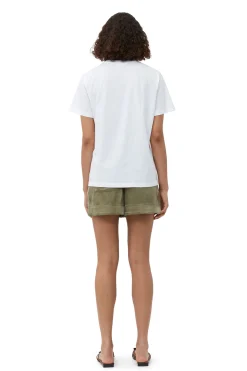 Store GANNI Relaxed Multi Flower T-Shirt Bright White