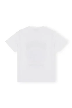 Store GANNI Relaxed Multi Flower T-Shirt Bright White