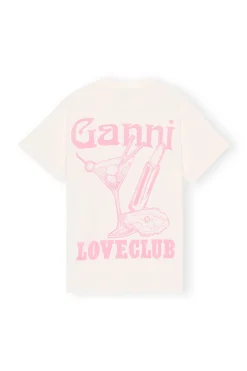 Shop GANNI Relaxed Nightclub T-Shirt Egret