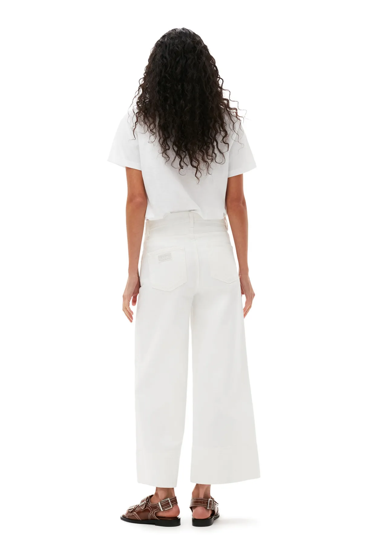 Clearance GANNI Relaxed Peach T-Shirt Bright White