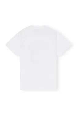 Clearance GANNI Relaxed Peach T-Shirt Bright White