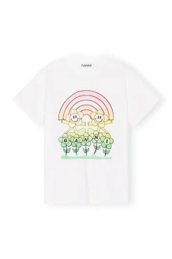 Online GANNI Relaxed Rainbow T-Shirt Bright White