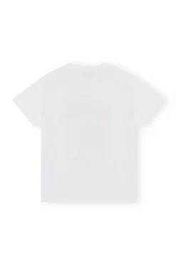 Clearance GANNI Relaxed Yellow Flower T-Shirt Bright White