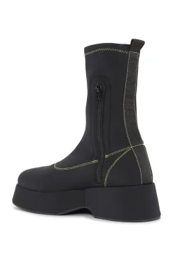 Clearance GANNI Retro Flatform Ankle Sockboots Black