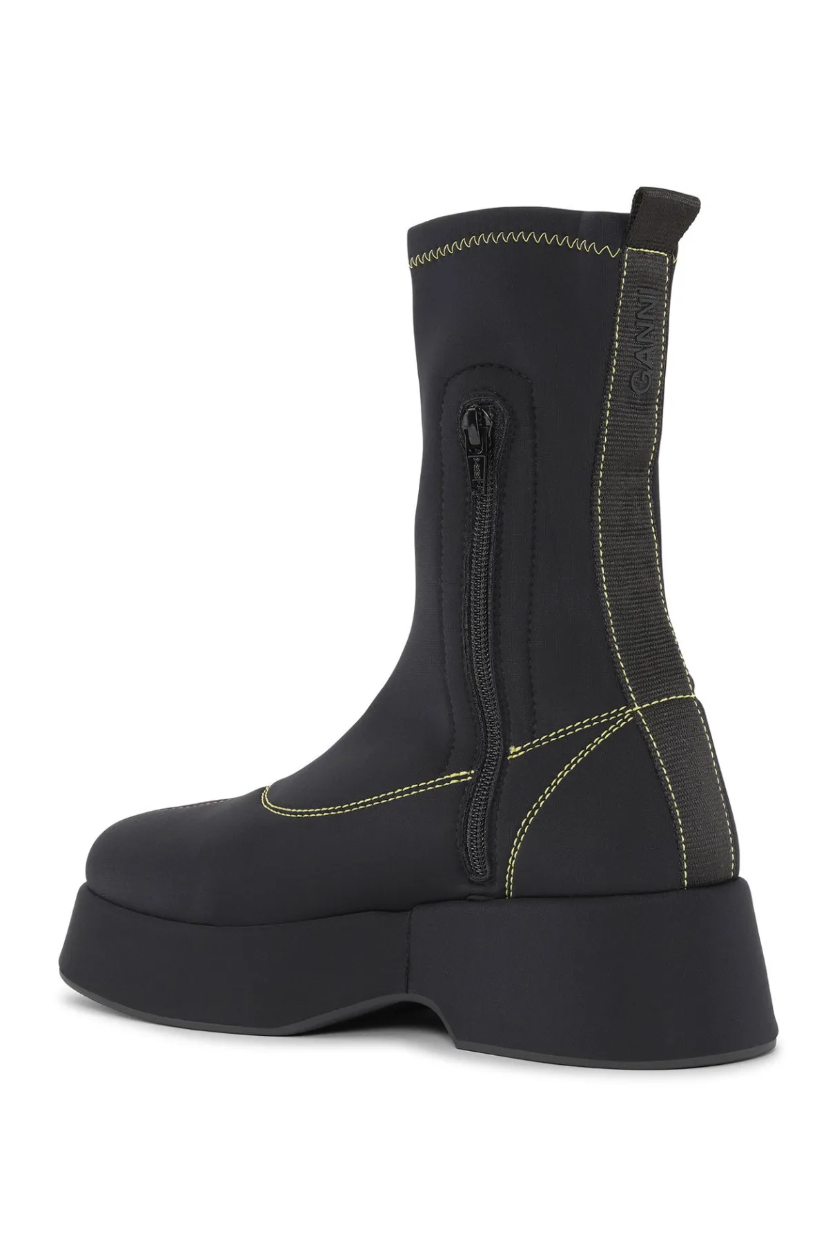 Clearance GANNI Retro Flatform Ankle Sockboots Black