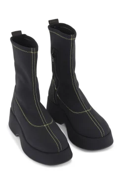 Clearance GANNI Retro Flatform Ankle Sockboots Black