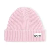 Cheap GANNI Rib Knit Acc Beanie Pink Nectar