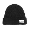 Discount GANNI Rib Knit Acc Beanie Black