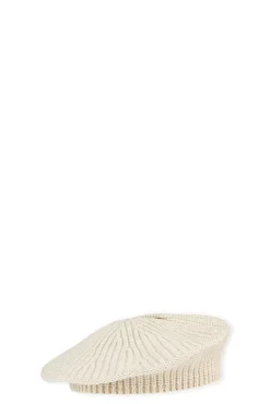 Hot GANNI Rib Knit Acc Beret Brazilian Sand
