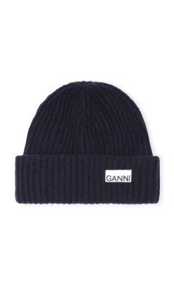 Online GANNI Rib Knit Accessories Beanie Sky Captain
