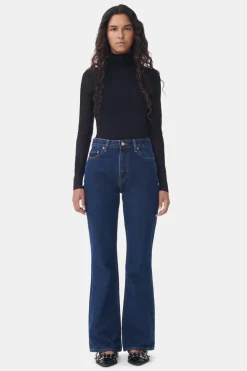 New GANNI Rigid Denim Betzy Dark Blue Stone