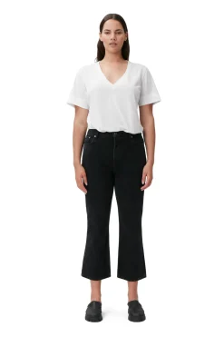 Fashion GANNI Rigid Denim Betzy Cropped Washed Black/Black
