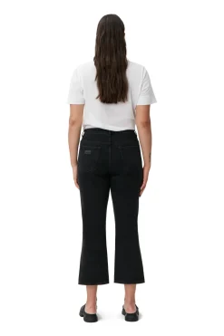 Fashion GANNI Rigid Denim Betzy Cropped Washed Black/Black