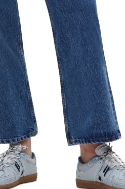 Best GANNI Rigid Denim Betzy Cropped Mid Blue Stone