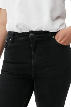 Fashion GANNI Rigid Denim Betzy Cropped Washed Black/Black