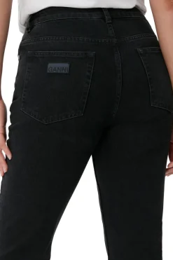Fashion GANNI Rigid Denim Betzy Cropped Washed Black/Black