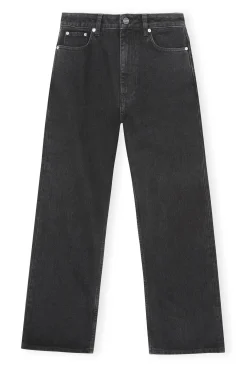 Fashion GANNI Rigid Denim Betzy Cropped Washed Black/Black